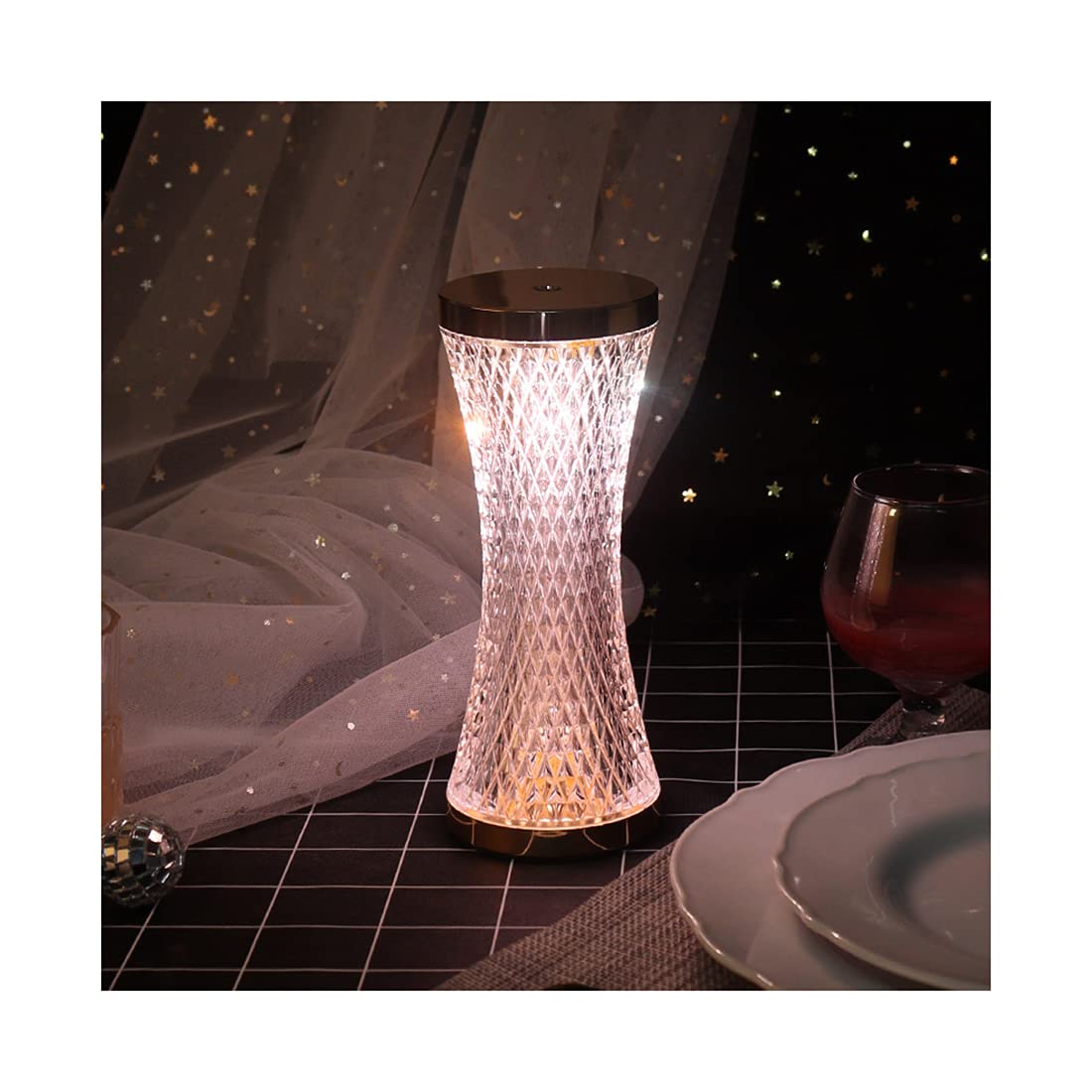 Lampada da comodino a LED senza fili Luce notturna ricaricabile portatile 1000mAh Lampada da scrivania dimmerabile a 3 colori a batteria per soggiorno di hotel Camera da letto Ristorante Caffetteria