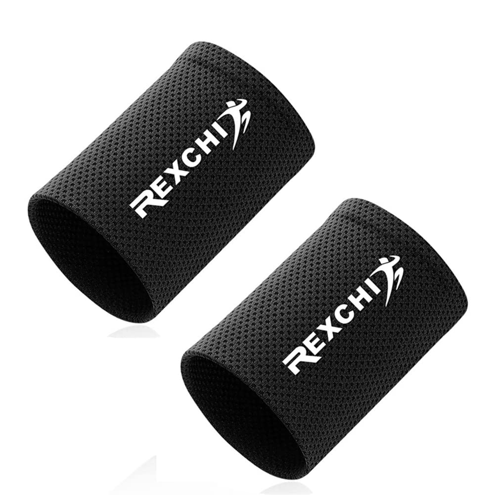 ETAVEL 2 Pack Cool Wristbands for Summer, Cooling Ice Bands, Cooling Bands, Sweat Wipes, Unisex, Cool, Exercise, Running, Sports, Small, Black