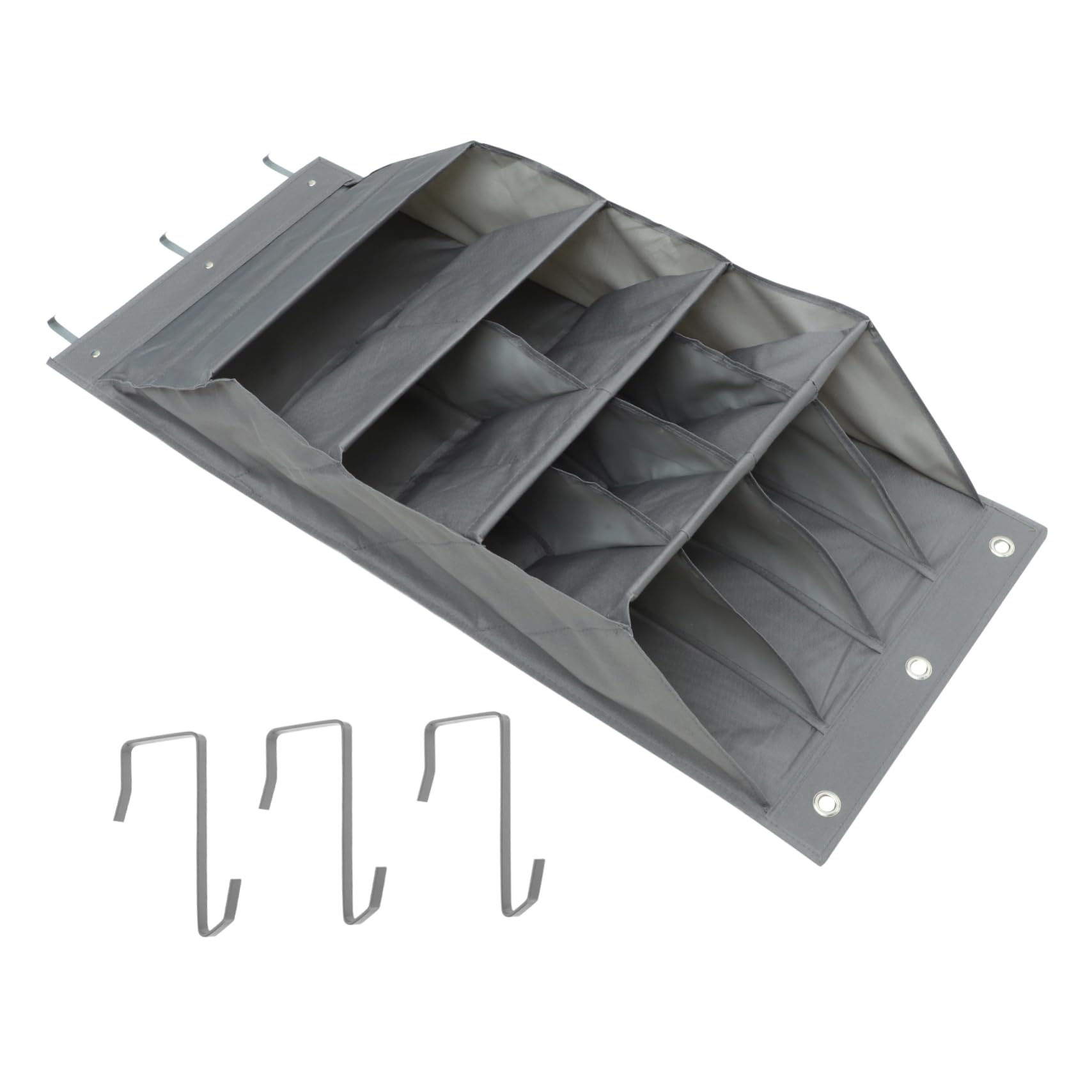 MUCKLILY 1Set Multi Function Hanging Pouches Over the Door Organizer with Capacity Storage Bag for Household Items Grey Color Design for Easy