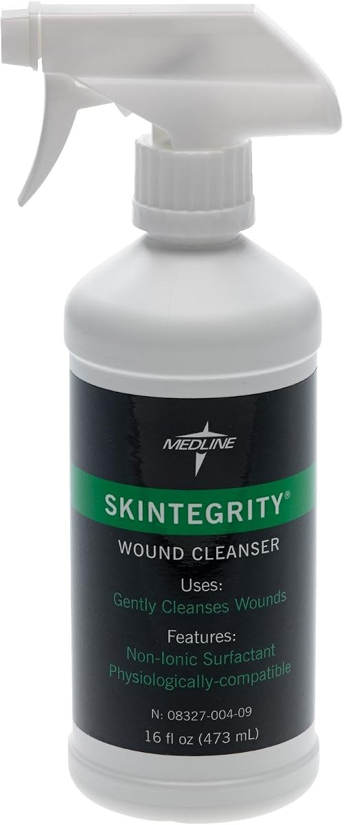 Medline Skintegrity Wound Cleansers, Fast and Thorough Wound Cleansing, Bottle with Trigger Sprayer, 16 fl oz.