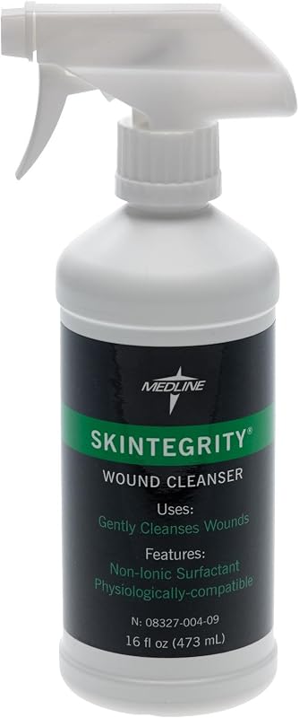Medline Skintegrity Wound Cleansers, Fast and Thorough Wound Cleansing, Bottle with Trigger Sprayer, 16 fl oz.