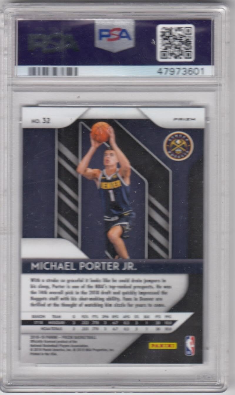 Basketball Trading Card 2018-19 Panini Prizm Prizms Red White and Blue #32 Michael Porter Jr. PSA 10 GEM MINT Nuggets