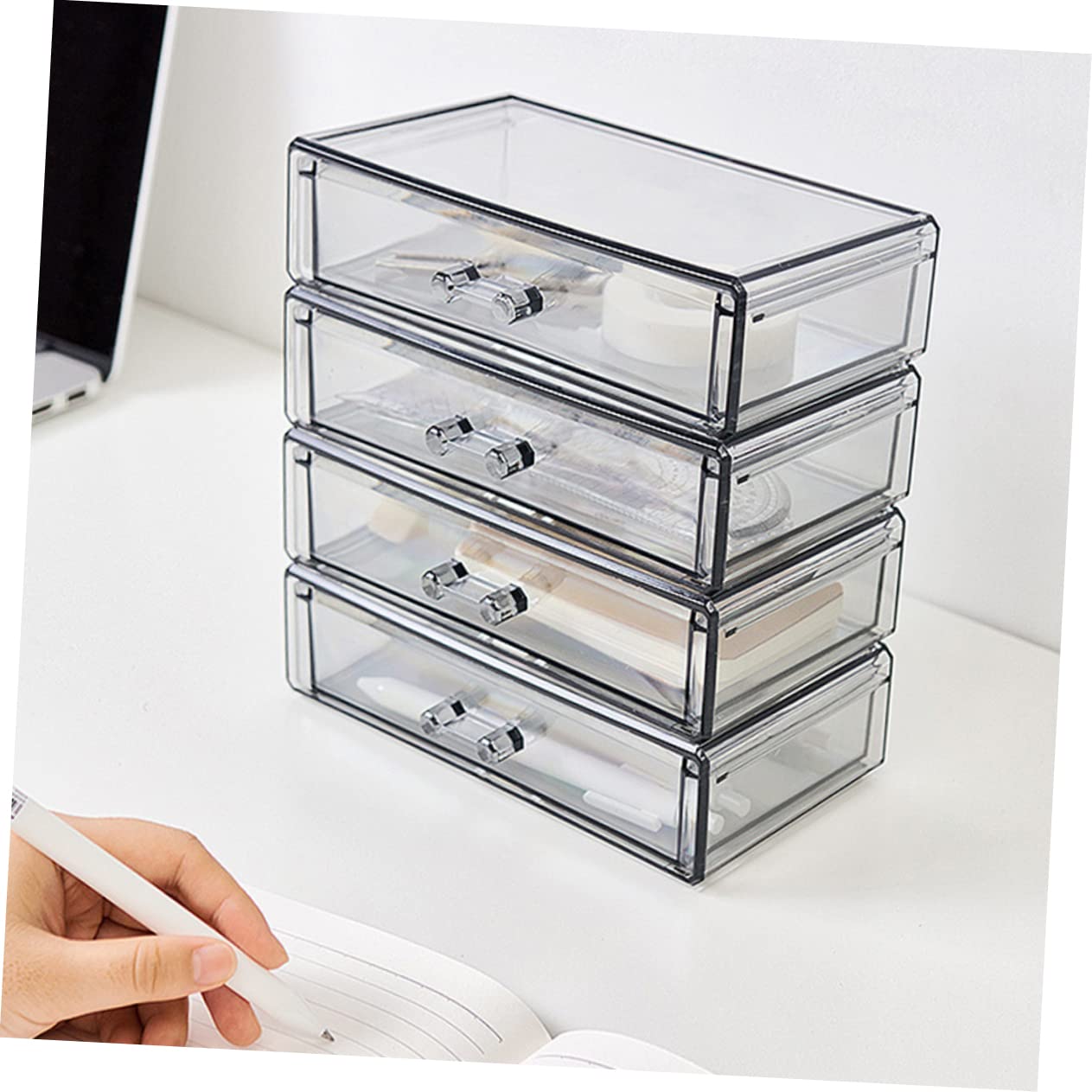 Caja de Cosméticos 4 Cajones Grande de Acrílico Transparente