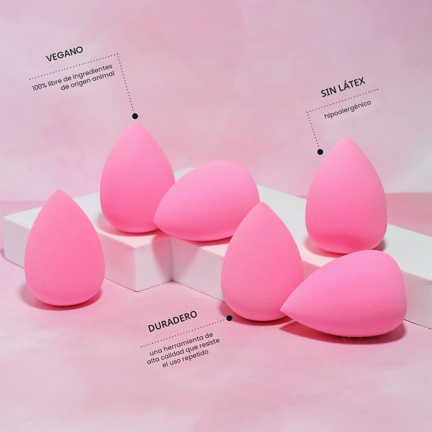 AOA Studio - Juego de 6 esponjas de maquillaje de colección, esponja de maquillaje, sin látex y de alta definición, para crema en polvo y líquido, supersuave