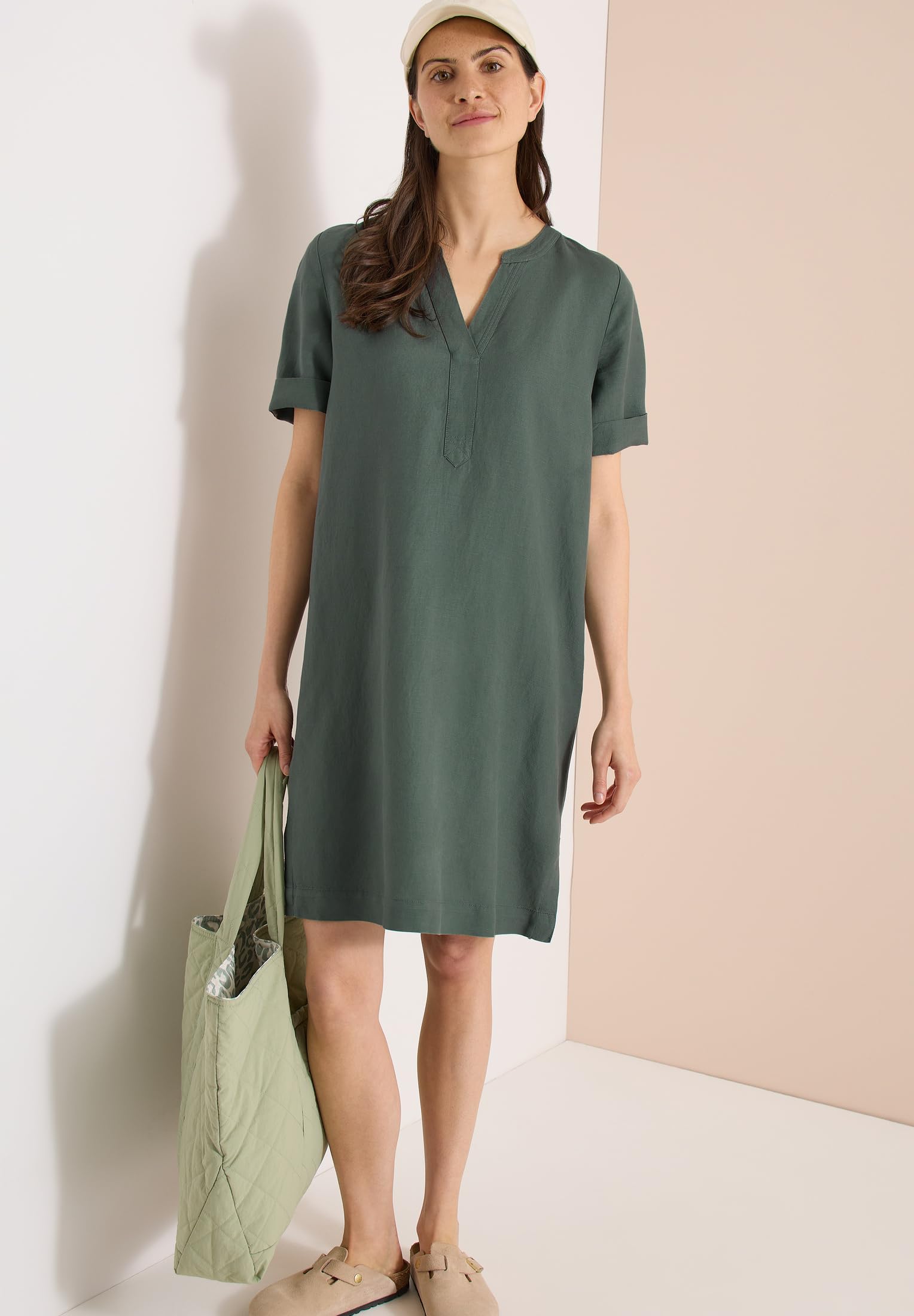 Cecil Knielanges Kleid aus Leinenmix