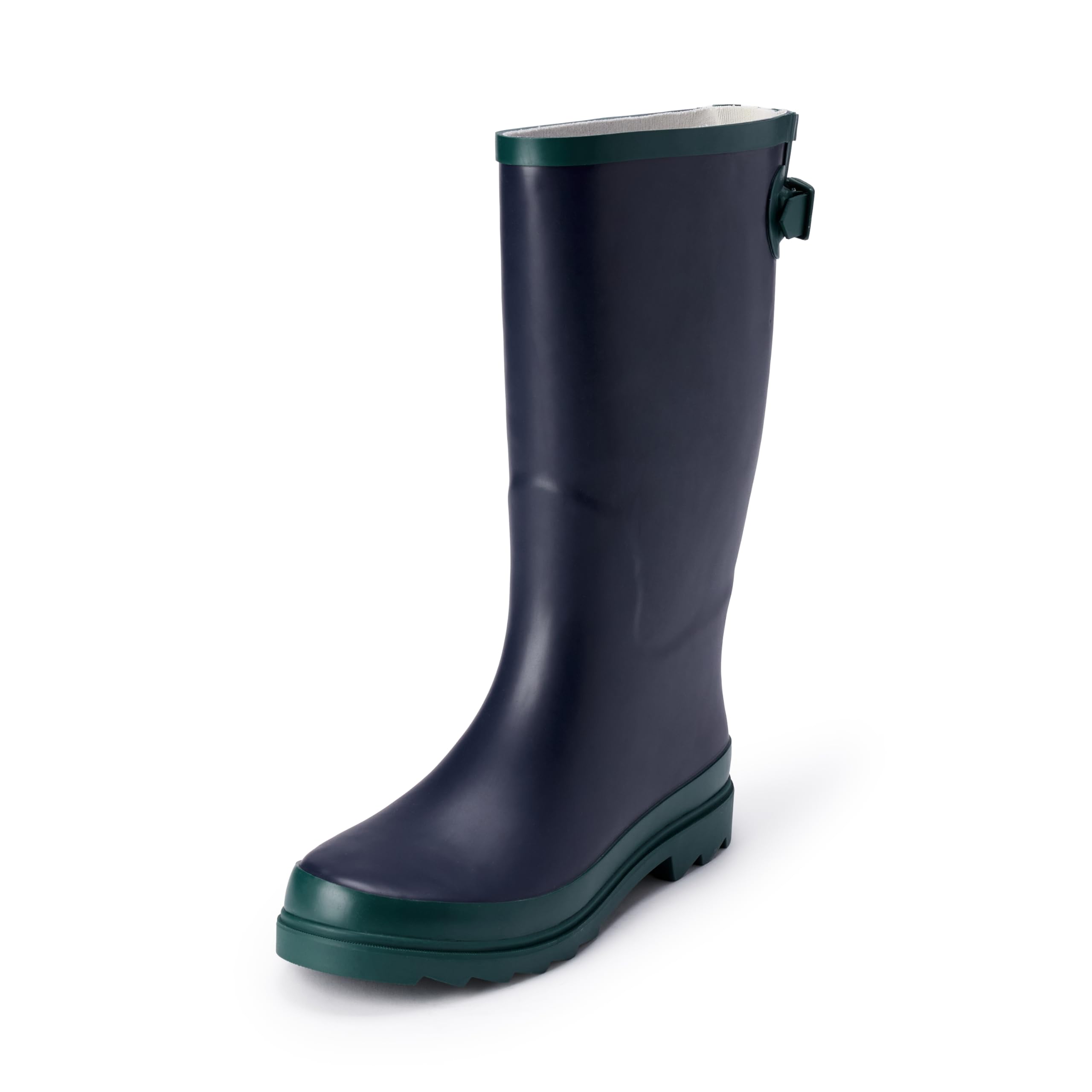 Amazon Essentials Women's Waterproof Tall Rain Boot with Adjustable Buckle, Navy, 11
