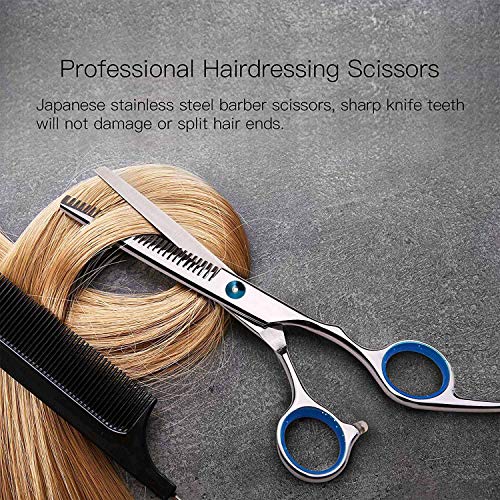 Foto von Effilierschere Haarschere Profi, Extra scharfe Friseurschere mit Gezahnt, Edelstahl Haarschneideschere zum ausdünnen, Präziser Schnitt, Modellierschere für Kinder Damen und Herren