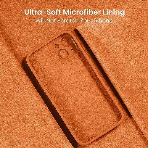 Image of FireNova Designed for iPhone 15 Case, Silicone Upgraded [Camera Protection] Phone Case, Soft Anti-Scratch Microfiber Lining Inside, 6.1 inch, Kumquat