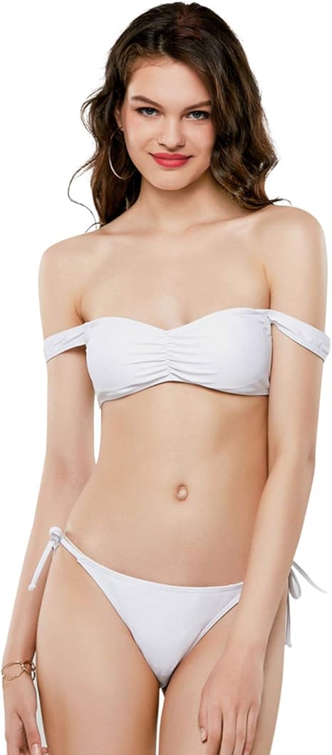 Amazon Co Jp さん 白 セクシー 浜辺 水着 チューブトップ 折り目 水泳 水着 浜辺 ビキニ L ホーム キッチン