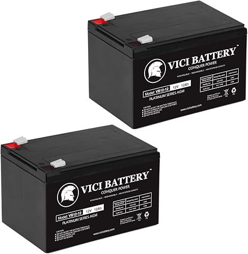 VICI Battery Batería SLA de 12 V 12 AH para bicicleta eléctrica plegable i-Zip EZGO, paquete de 2 productos de marca