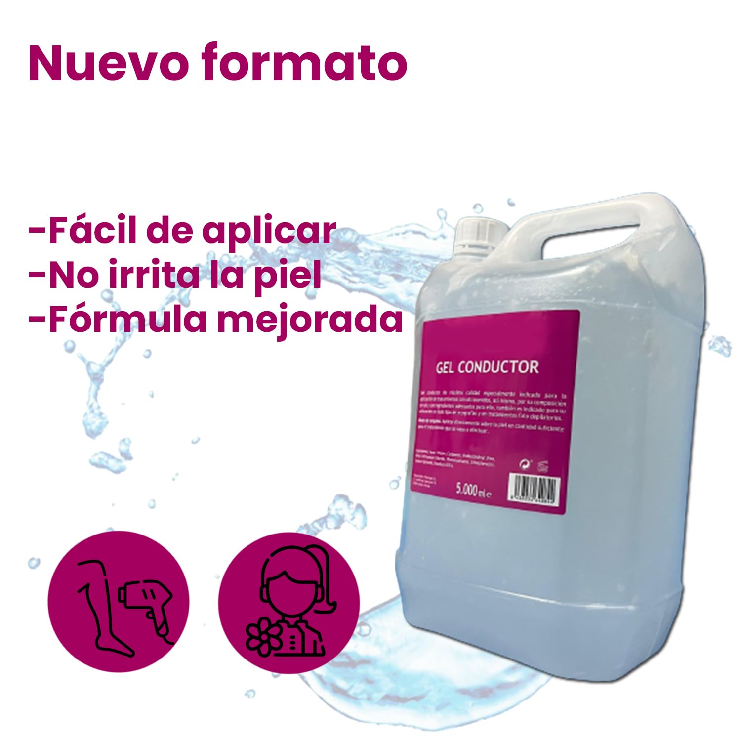 Gel conductor ultrasonidos 5L + Válvula | Gel par Electroterapia, radiofrecuencia.