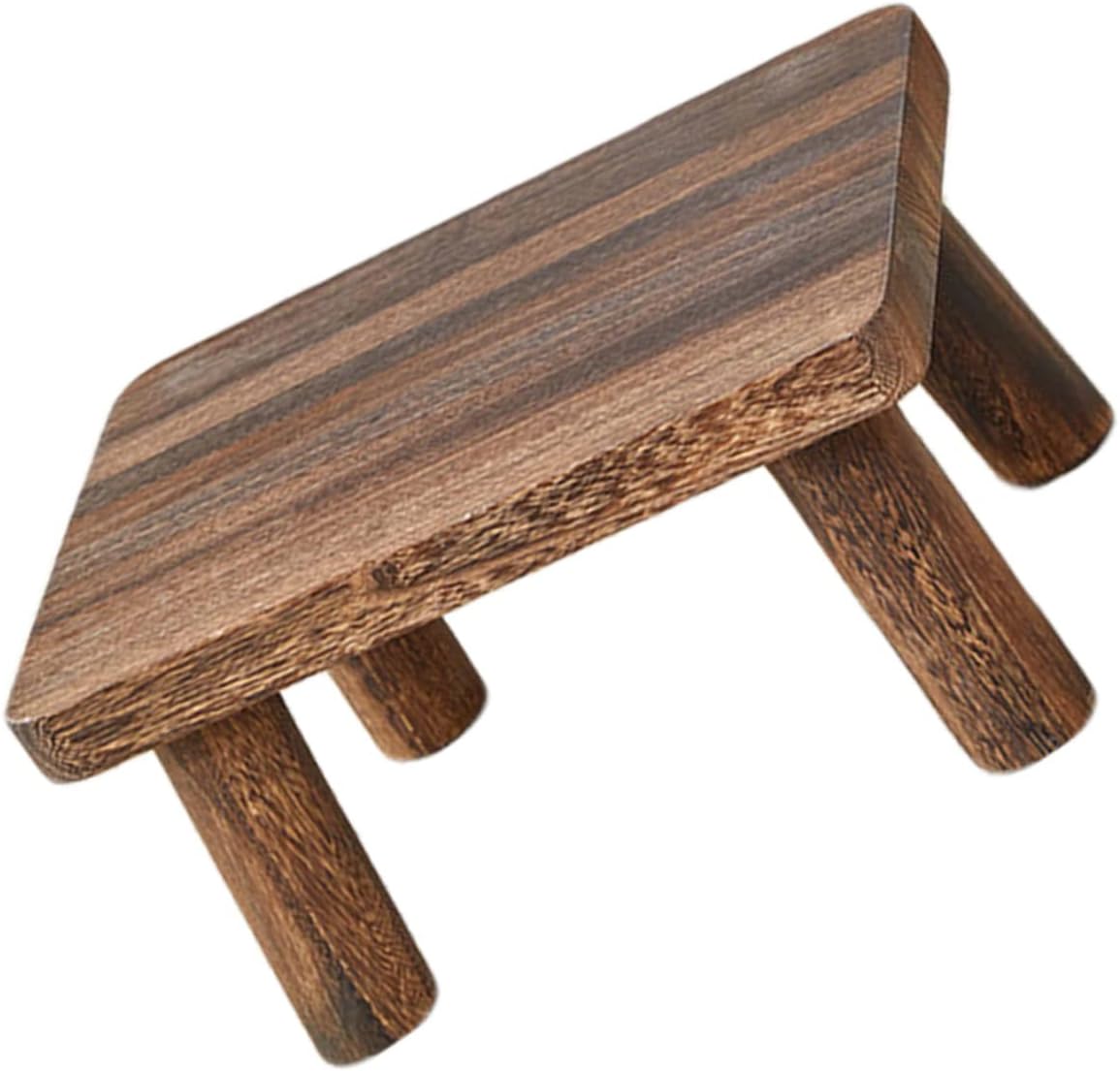 Wooden Step Stool for Boy Girl and Adults Rectangle Design Smooth Surface Home Use Foot Stool for Bedroom Bathroom and Kitchen