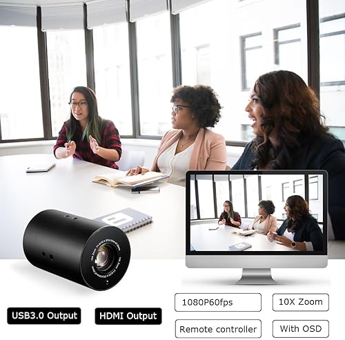 Miniatura 5 de SDTNOVA SV10X Cámara profesional de transmisión de video en vivo Full HD 1080P 60fps USB3.0 HDMI 10X Zoom óptico por control remoto Cámara de