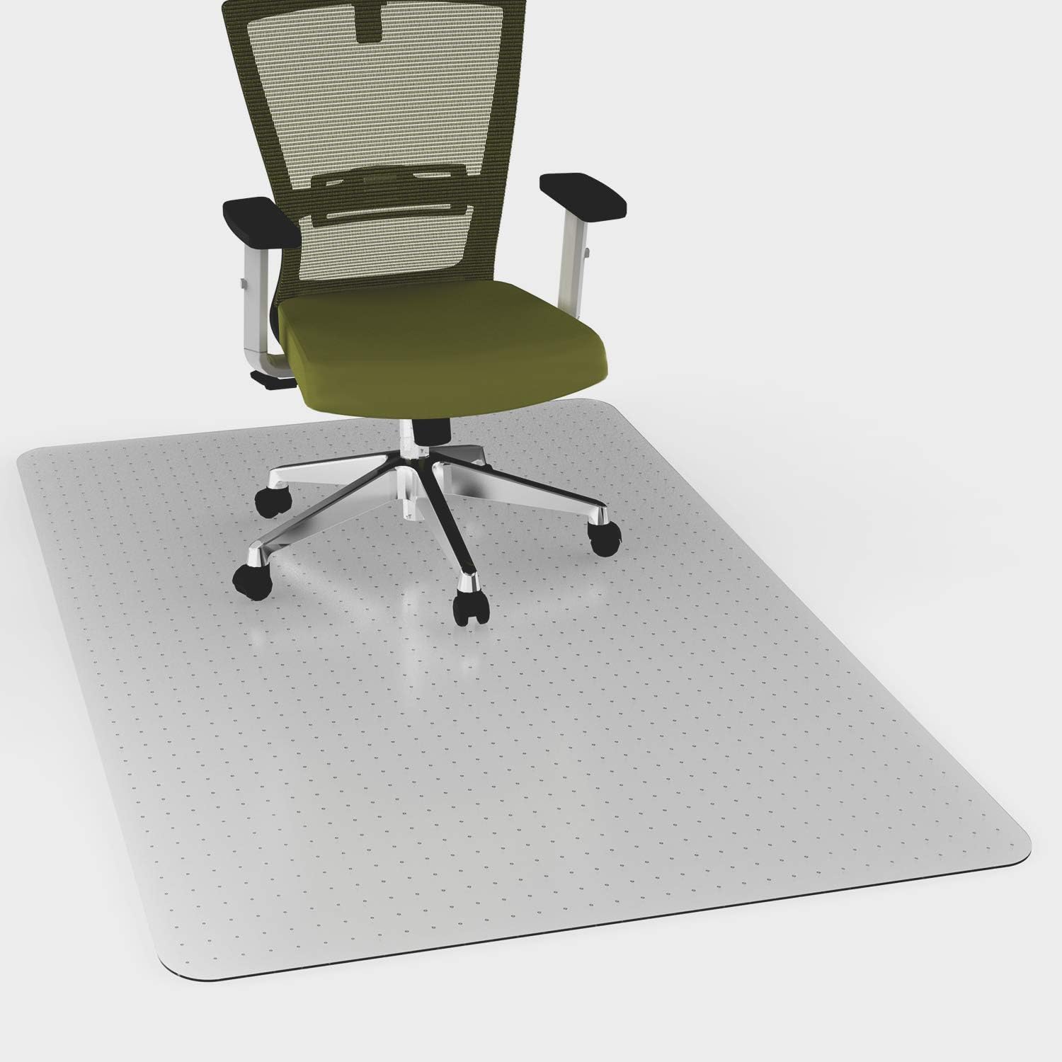 100pointONE Office Chair Mat for Carpets - 55'' x 35'' 0.09'' ThickTransparent Floor Mats for Flat Low and No Pile Carpeted Floors, with Grippers (35'' X 55'' Rectangle)