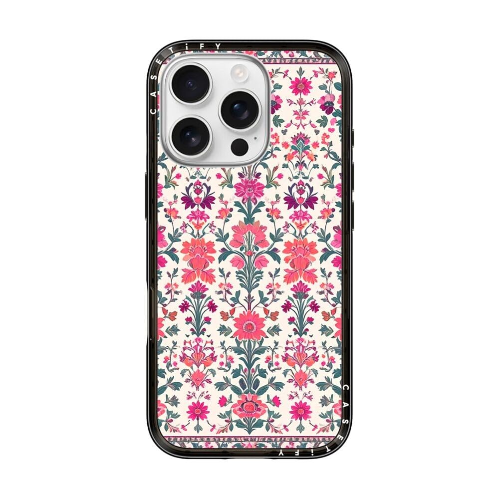 Coque iPhone 16 Pro CASETiFY fleurie compatible MagSafe et protection militaire rose - 8