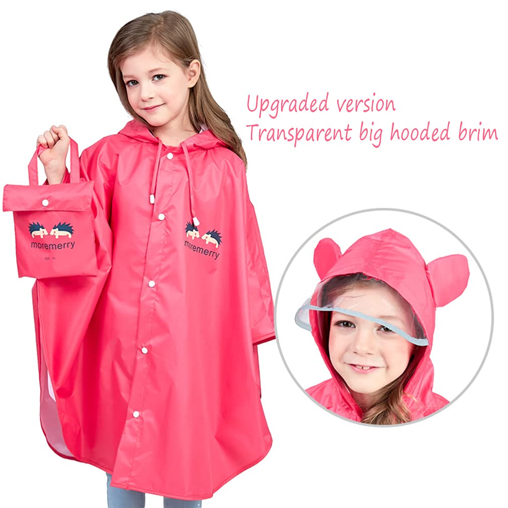 Wetry Poncho Pluie Enfant Cape de Pluie Manteau Imperméable Fille Garçon Veste Anti Pluie Léger Respirant et Réutilisable pour 75-170cm