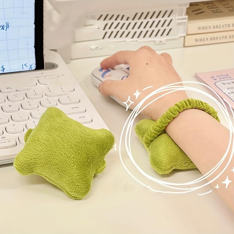 SHOPVILLA Wearable Mouse Wrist Rest Keyboard Wrist Rest Comfortable Mouse Wrist Support Wrist Cushion for Keyboard Mouse Pillow with Cushion for Home Office Computer Laptop Typing Gaming - Green (B0D6LJNPYB) Amazon Price History, Amazon Price Tracker