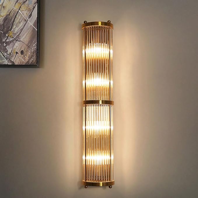 ICEMOB ICEMOB 18,5 inch gouden wandlamp, moderne 2 lichtkristallen kroonluchters, wandverlichting, slaapkamer wandlamp, kristallen badkamer wastafel lamp voor hal, woonkamer, keuken photo 3