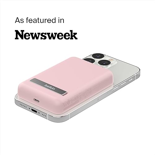 Miniatura 2 de Belkin Cargador portátil, banco de energía inalámbrico de 5000 mAh, cargador MagSafe de 7.5 W, soporte desplegable integrado - iPhone 17, Air, Pro,