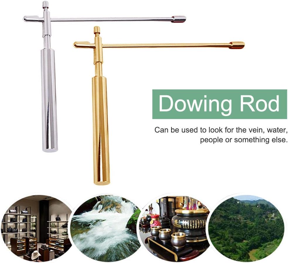 LIXFDJ Dowsing Rods Copper, Flexible Divining Measuring Instruments, for Water Divining, Energy Healing, Paranormal, Seeking Gold, Tracing Spritual Energy //133 ( Color : Gold )