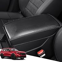 Vista 91 de Funda de cuero para consola central, funda protectora para reposabrazos, accesorios (negro con costuras blancas) para Mazda CX-5/CX5 2017 2018 2019