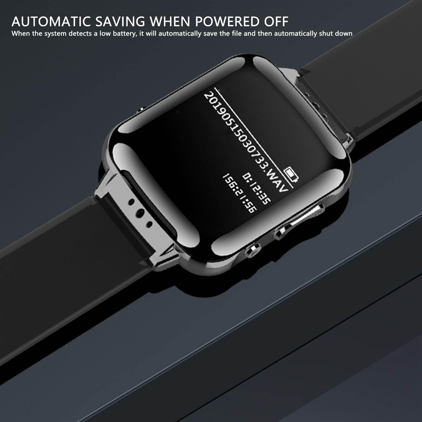 Montre Enregistreur Intelligente Vocale Bluetooth 4.2 avec Lecture MP3 HiFi et Police Blanche