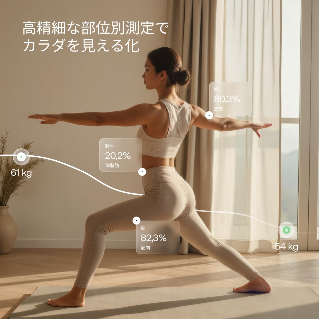 WITHINGS body segment 体組成計 ホワイト 筋肉量 心拍数 Body Segment