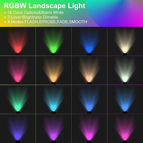 Miniatura 4 de EAGLOD Iluminación LED RGBW de 10 W, de bajo voltaje, cambio de color, luces de paisaje al aire libre, 12V  24 V, impermeable, multicolor, luz