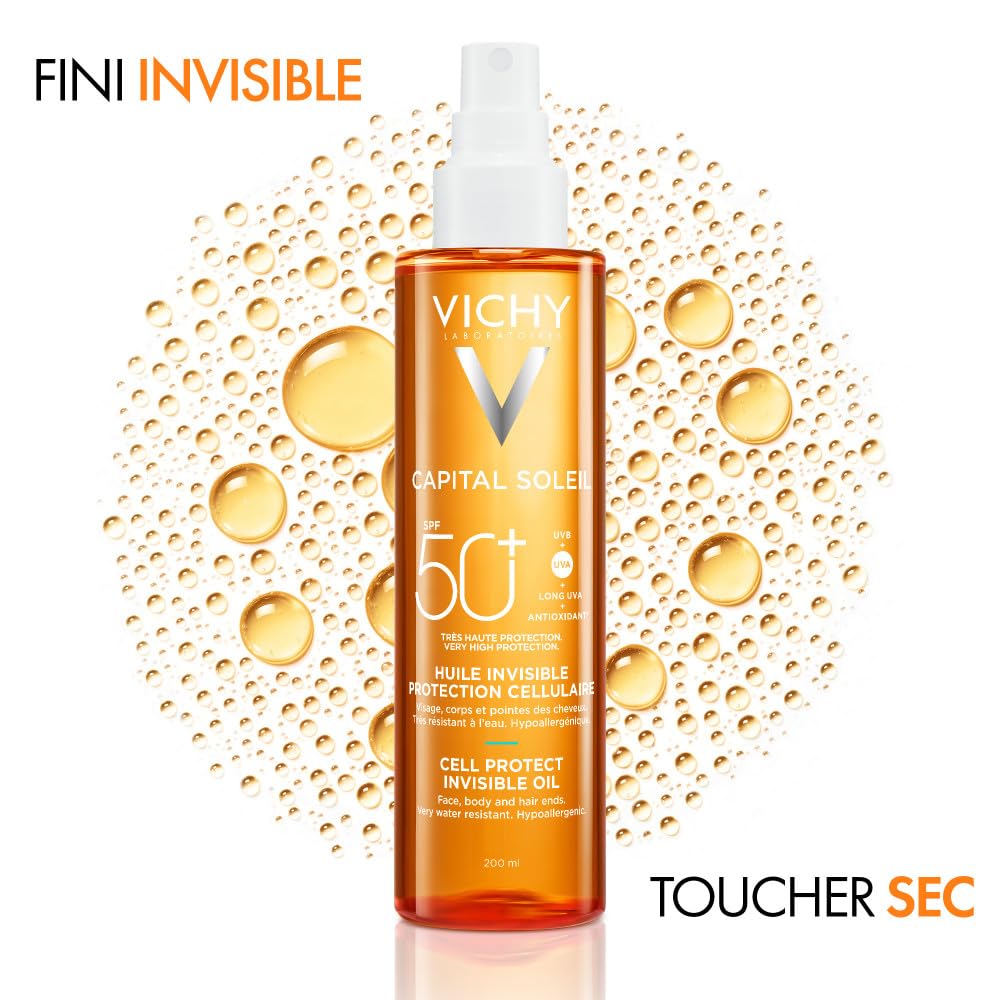 Vichy Capital Soleil Huile Solaire SPF50+ Visage Corps Cheveux 200 ml