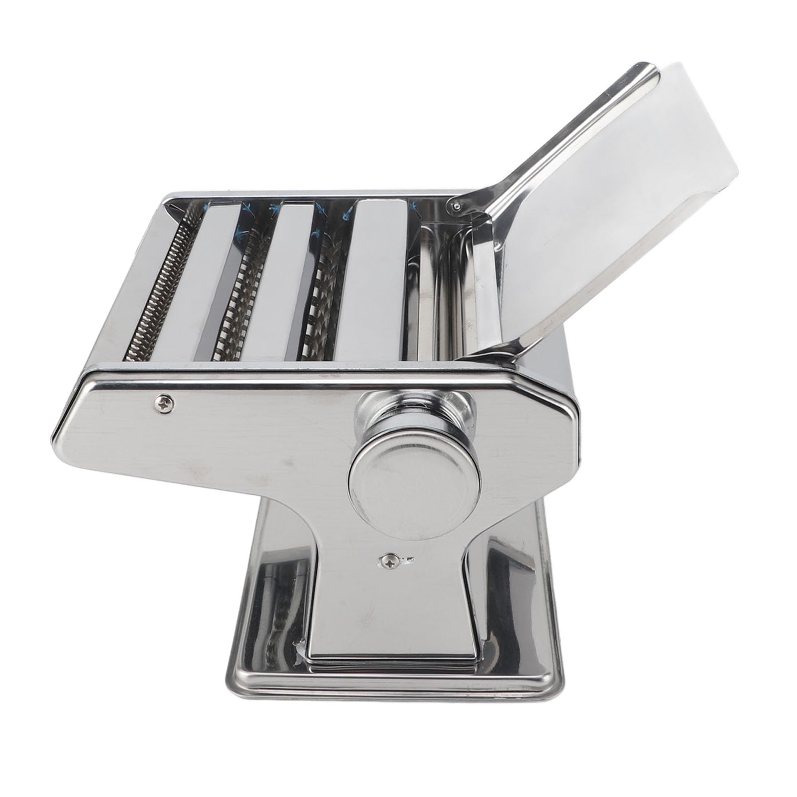 Máquina de Rodillo de Masa Manual de Acero Inoxidable con Múltiples Funciones, Fabricante de Fideos de Espesor Ajustable para Hacer Pasta (SILVER)