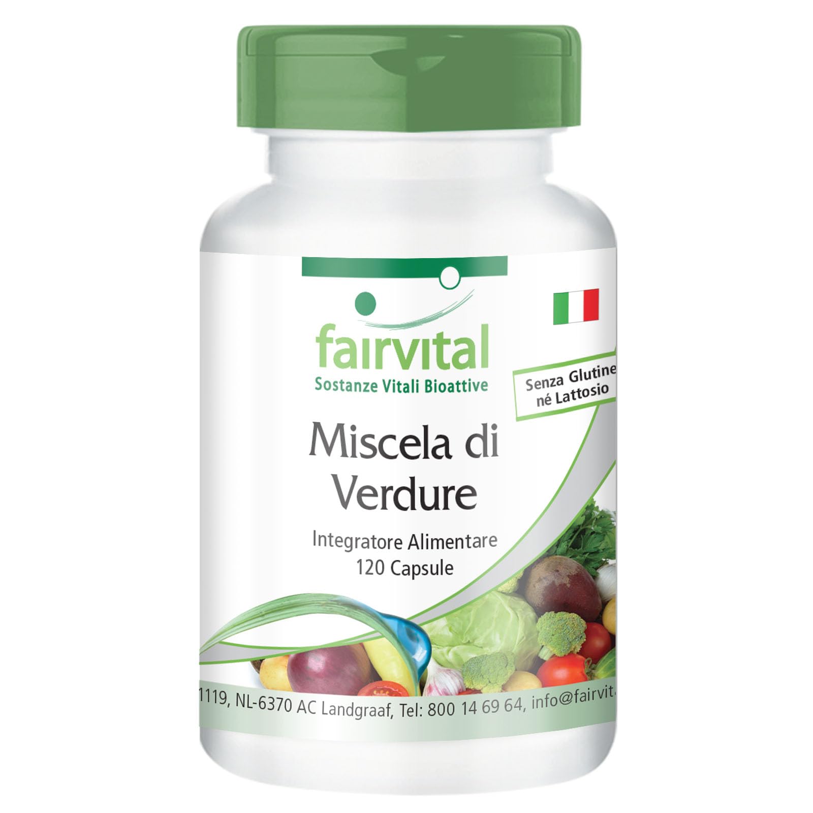 Fairvital | Verdure Pur - 1 mese - VEGAN - alto dosaggio - 120 capsule - 10 varietà di verdure