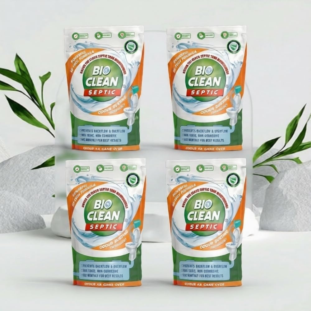 Organica Bioclean Septic Tank Cleaner |Odour Removing Effective Bacteria Powder |Reduces Sludge Build-up | Easy to use | Safe for all pipes and drains | Eco-Friendly | Available in Pack of 4 (1 kg)