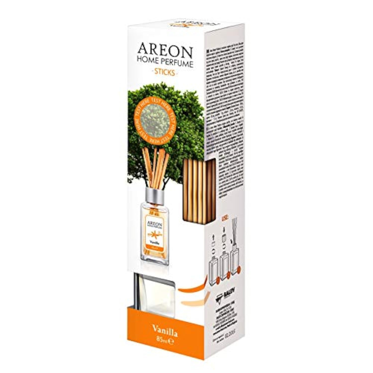 Home Perfume Reed Diffuser 85ml 10 Rattan Reeds - Vanilla