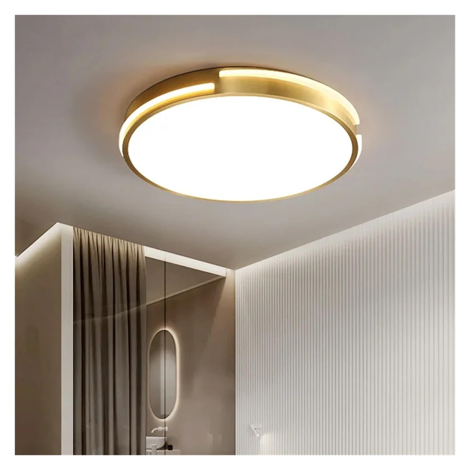 Olskfuh Size_name Modern Luxury Style Gold Copper Led Ceiling Lamp Compatible With Living Room Bedroom Study Corridor Aisle Round Decoration Chandelier Light,Chandelier Lamps,-50Cm
