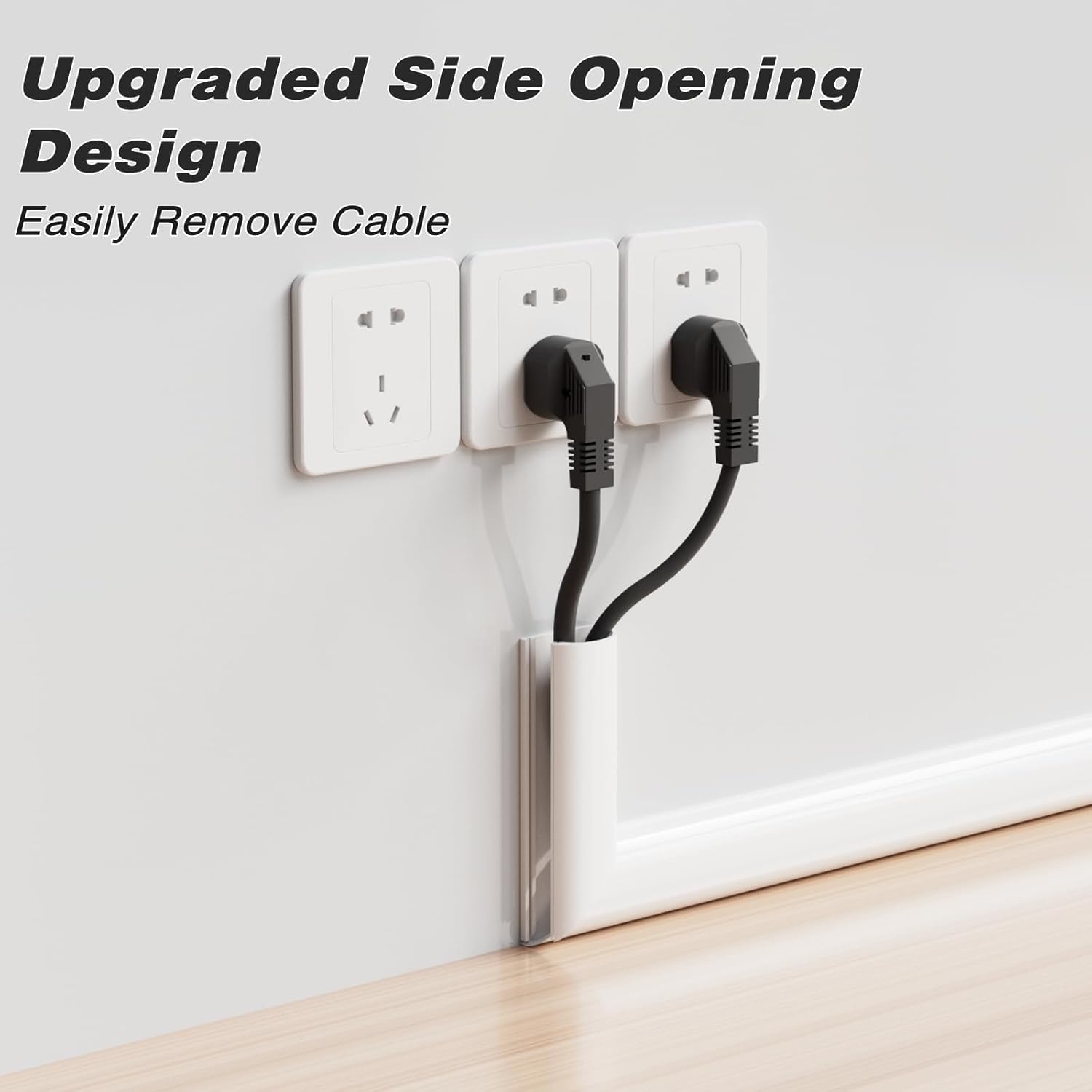 118" Silicone Cord Hider for 2-3 Cords,Flexible Side-Opening Self-Adhesive Cord Covers for Wires on Wall Mount TV,Easier Setup for Home Office Cable Management Wire Hider,1.1" W x 0.6" H,White
