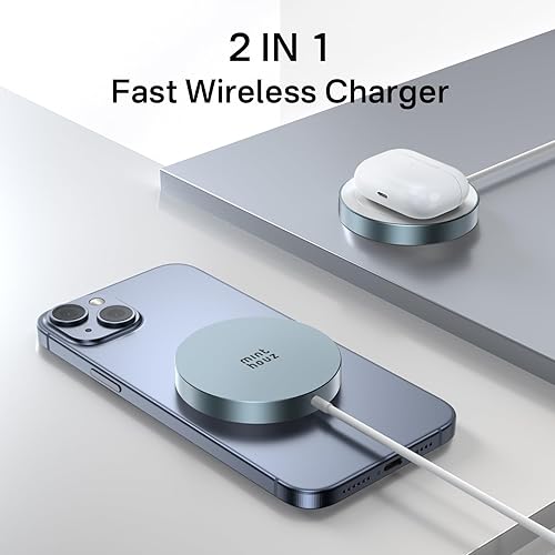 Miniatura 7 de Cargador inalámbrico magnético Qi2, cargador inalámbrico Minthouz de 15 W de carga rápida para iPhone, almohadilla de carga inalámbrica segura para