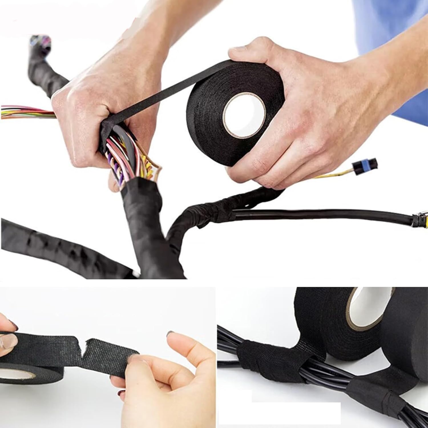 Heat Resistance Automotive Wire Tape Wire Harness Electrical Tape Self-Adhesive Felt Cloth Electrical Tape