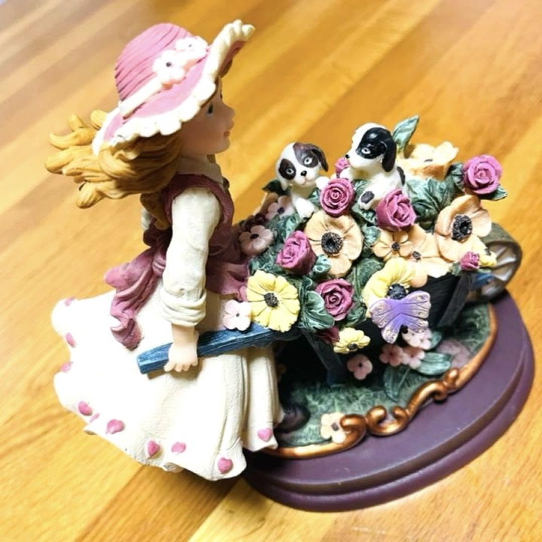 Amazon.co.jp: Ricardo Shermani 置物 インテリア小物 少女 子犬
