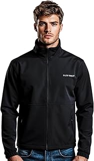 جاكيت من السوفتشيل مقاوم للماء للرجال من وايت رابيت، أسود