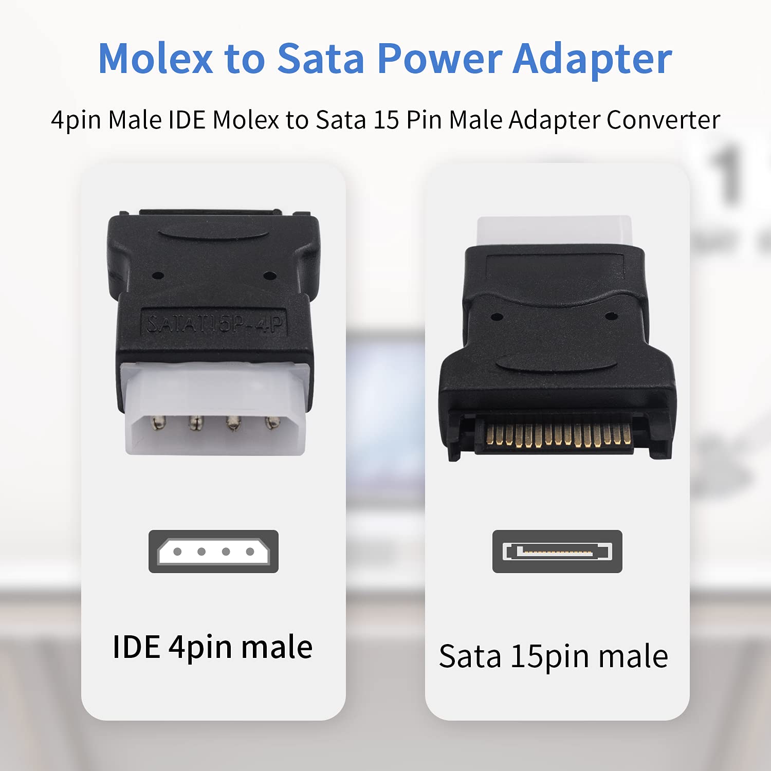 Adaptateurs Molex Vers SATA Duttek - Lot De 2 Convertisseurs Alimentation PC