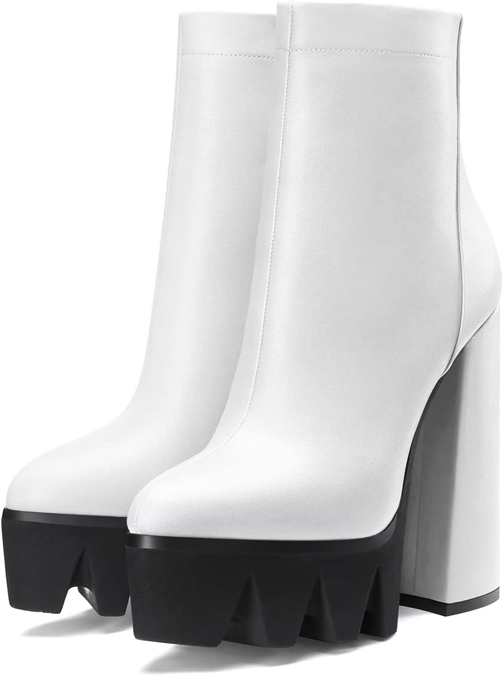 DearOnly Women Chunky Block High Platform Heel Pointed Toe Ankle Boots Short Bootie Zipper Party Dress Boots