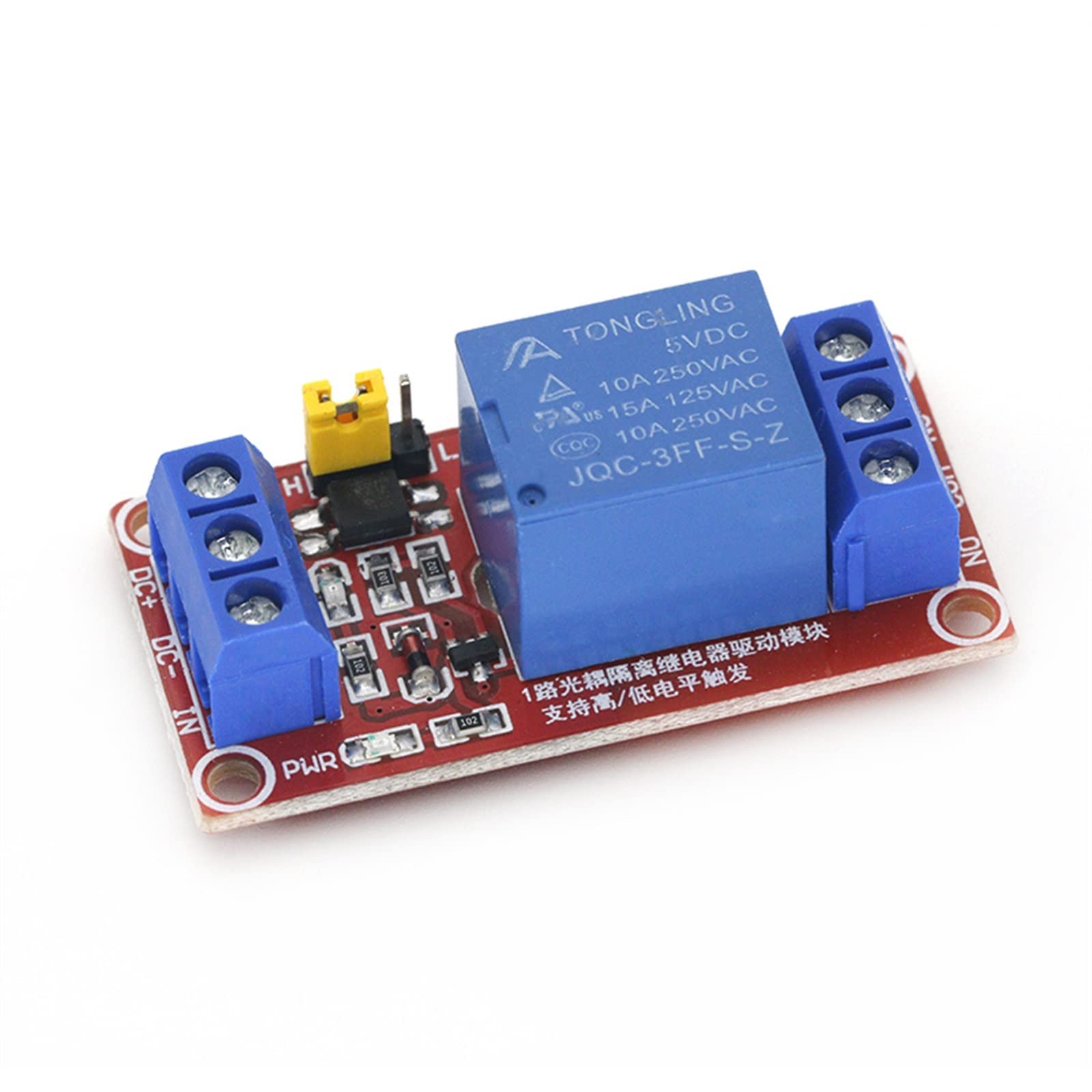 CSKWLLNBC 5V 12V 24V 1 Way Channel Relay Module Board Shield with Optocoupler Isolation Support High and Low Level Trigger for(Onecolor)