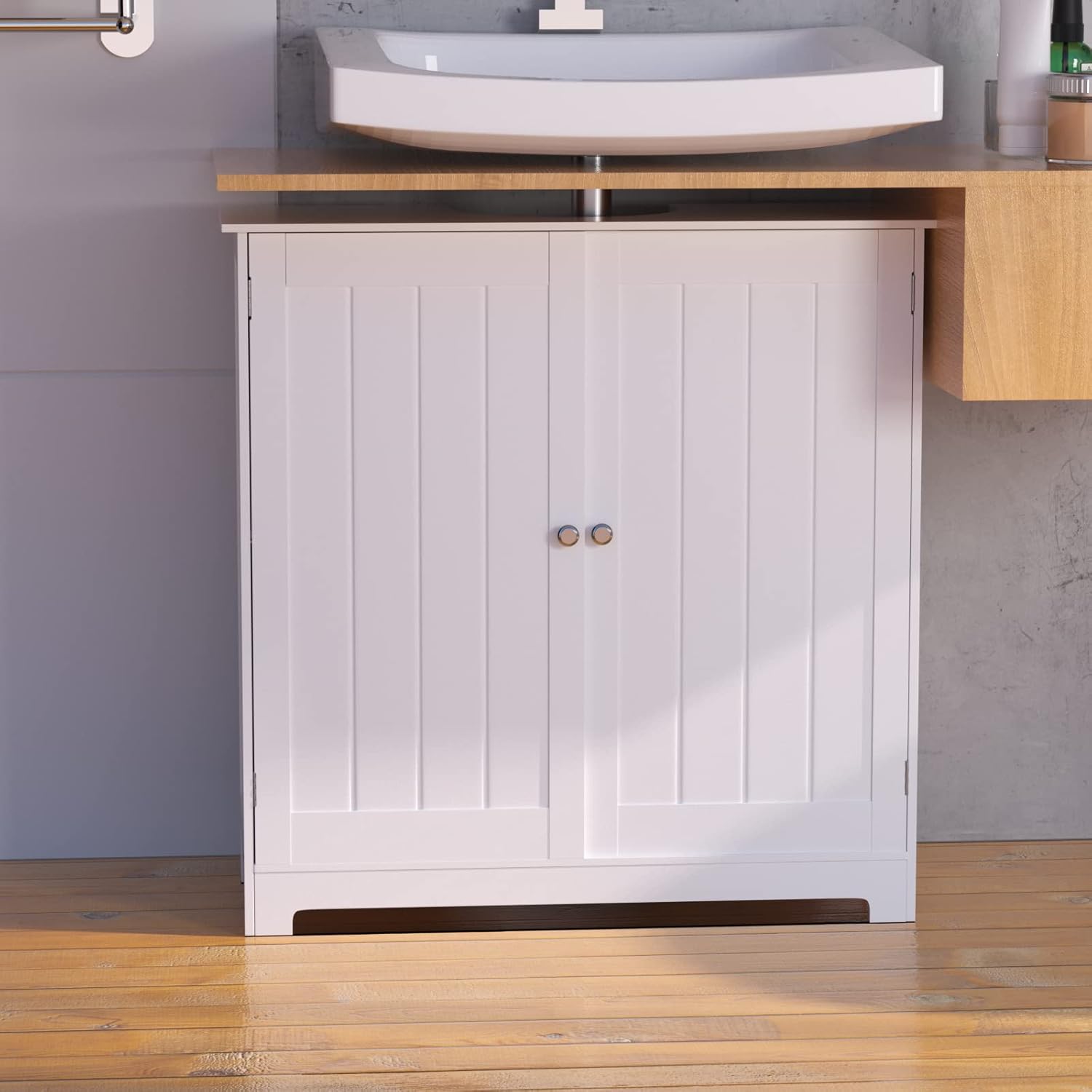 Rigogo Bathroom Sink Cabinet Under Basin Unit Cupboard Storage ...