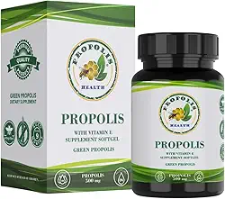 Própolis verde em cápsulas - Própolis verde com vitamina E - 25% extrato seco 1000mg dose - 50 Dias Suplemento