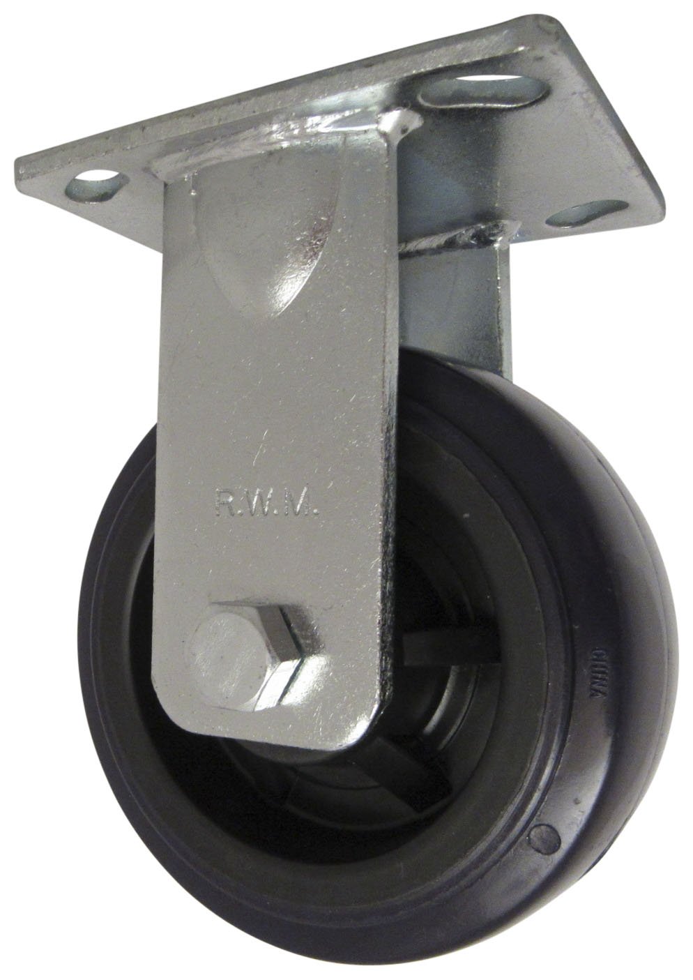 46 Series Plate Caster, Rigid, Urethane on Polypropylene Wheel, Ball Bearing, 750 lbs Capacity, 5" Wheel Dia, 2" Wheel Width, 6-1/2" Mount Height, 4-1/2" Plate Length, 4" Plate Width