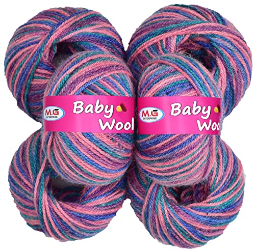 Image of M.G Enterprise 100% Acrylic Wool Red (16 pc) Baby Wool 4 ply Wool Ball Hand Knitting Wool /Art Craft Soft Fingering Crochet Hook Yarn, Needle Knitting Yarn Thread Dye V