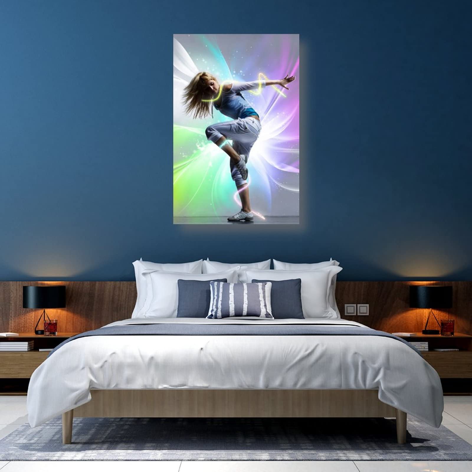 HipHop Dance Cool Girl - Poster artistico, su tela, da parete, 60 x 90 cm