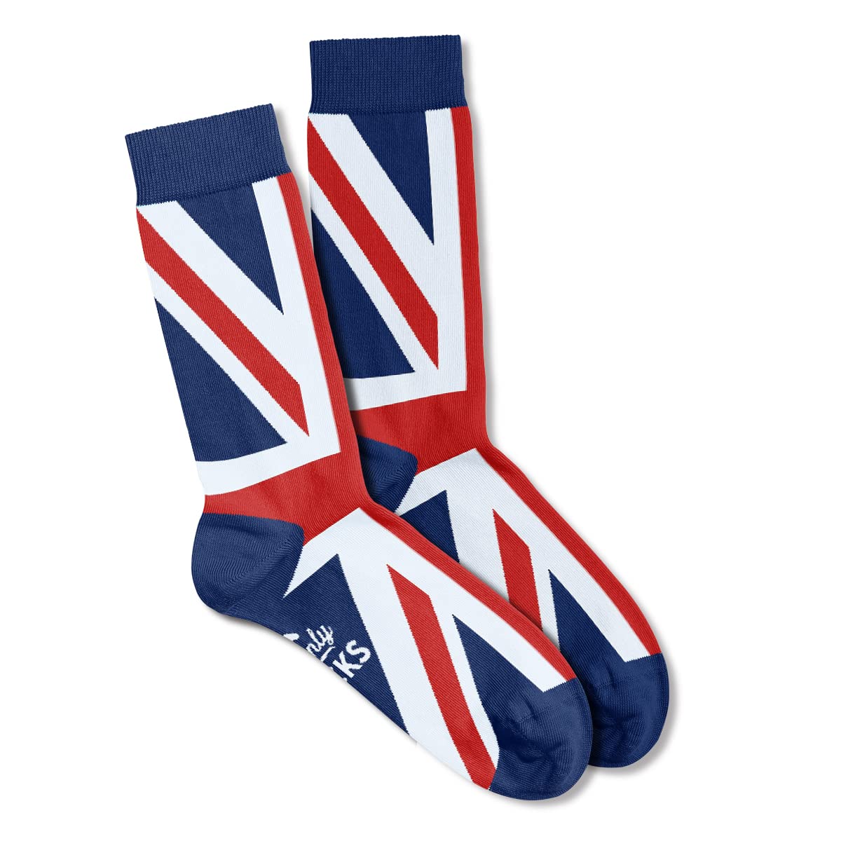 MAINLY SOCKSMen's Socks British Union Jack Design Pattern Present Gift Keepsake for Him Casual UK Size 6-11