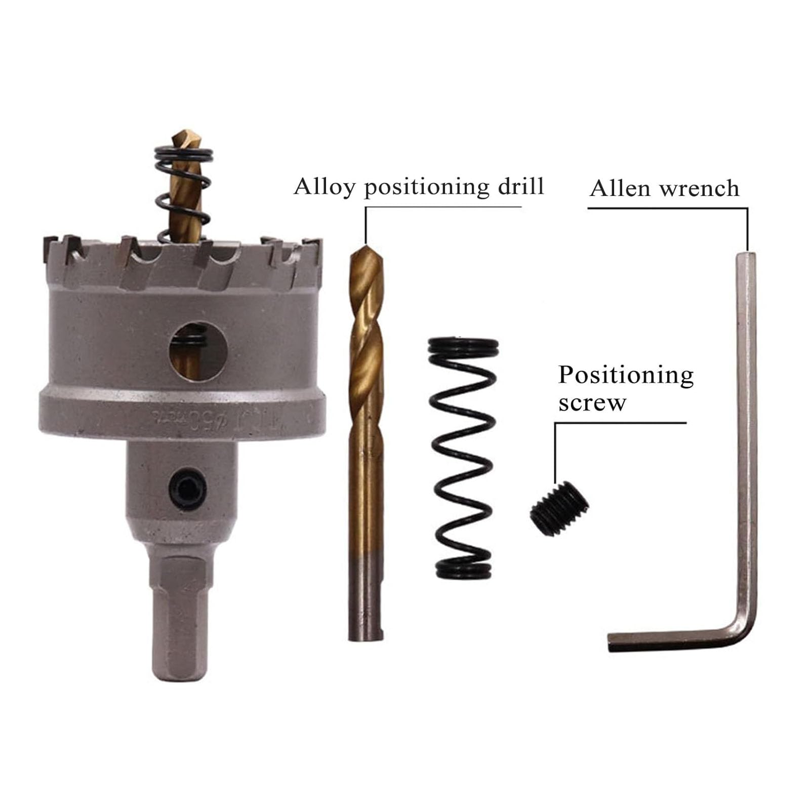 Kit de Sierra de Corona para Metal Duro, Juego de Brocas de 19-75 mm, Broca con Punta de carburo para Metal, Cortador de Sierra de Corona con Caja, para Acero Inoxidable, aleación de Aluminio