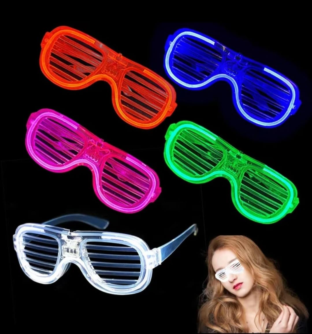 Fun Affairs 3 Mode Light Up Glasses Flashing Led Sunglasses Shutter Shades Cool Sunglasses Glow in dark Party for Adults Teens, Adults Birthday Fun 1 Pc, Pink 4